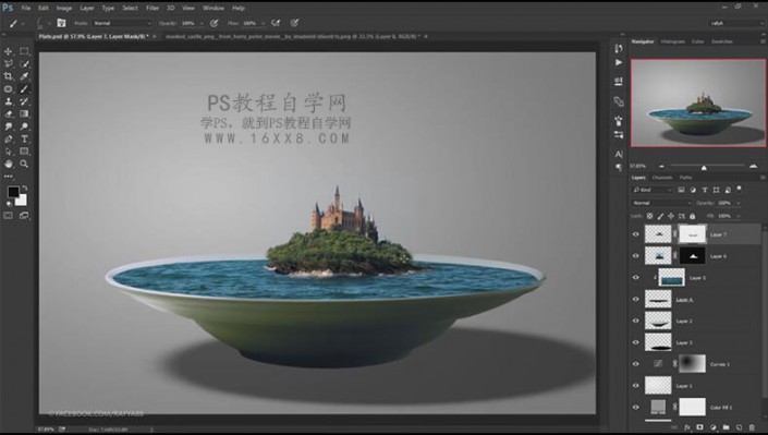 Creative synthesis, use PS to synthesize a city miniature  Landscape map_www.16xx8.com